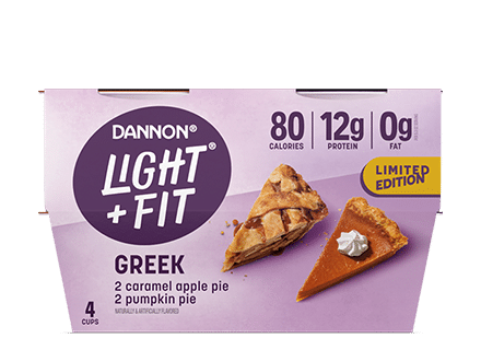Light + Fit Pumpkin Pie + Caramel Apple Pie Greek Yogurt 4 Pack 
