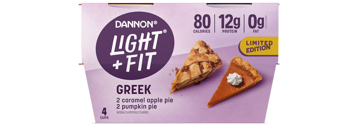 Light + Fit Pumpkin Pie + Caramel Apple Pie Greek Yogurt 4 Pack 