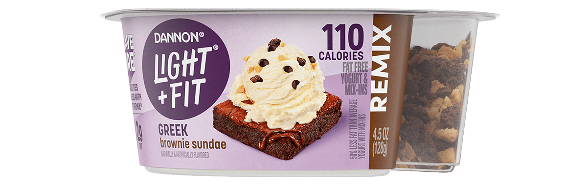 Light + Fit® REMIX Brownie Sundae Fat Free Greek Yogurt with Mix-ins