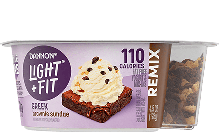 Light + Fit® REMIX Brownie Sundae Fat Free Greek Yogurt with Mix-ins